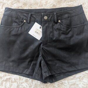 BB Dakota Black Leather “Jack” Shorts — Size 6 NWT